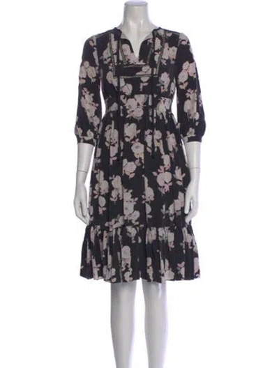 Pre-owned Kate Spade Silk Knee-length Dress In Black