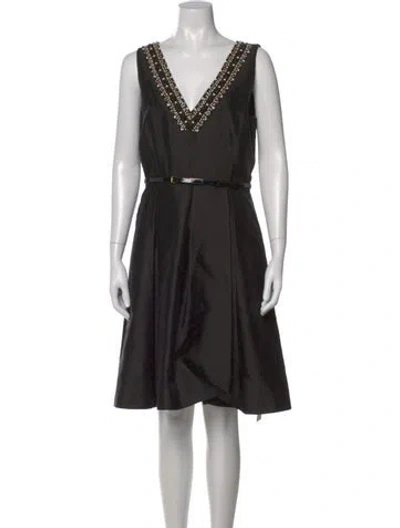 Pre-owned Kate Spade Silk Knee-length Dress In Black
