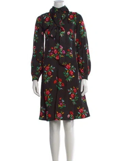 Pre-owned Kate Spade Silk Knee-length Dress In Black