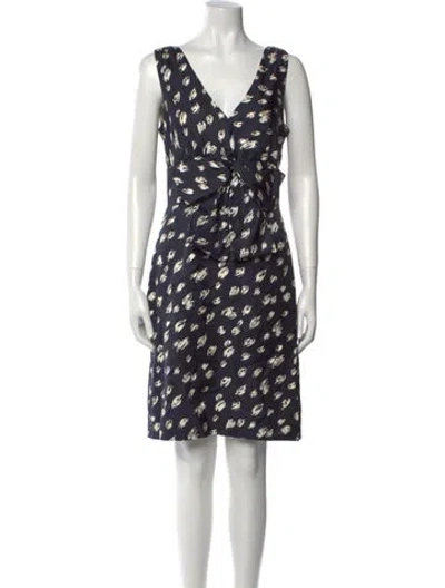 Pre-owned Kate Spade Silk Knee-length Dress In Blue