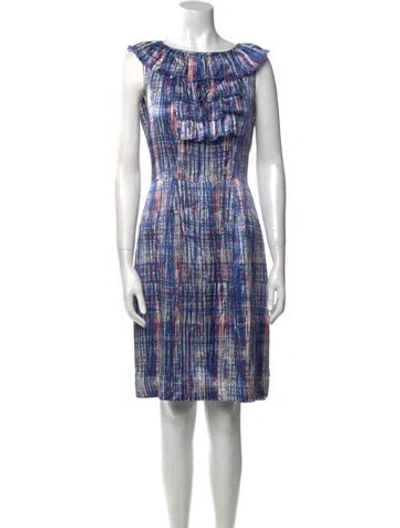 Pre-owned Kate Spade Silk Knee-length Dress In Blue
