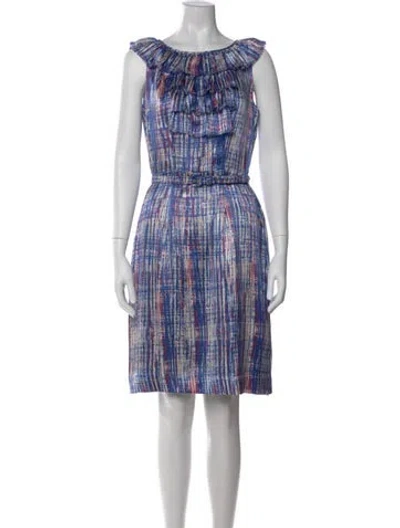 Pre-owned Kate Spade Silk Knee-length Dress In Blue