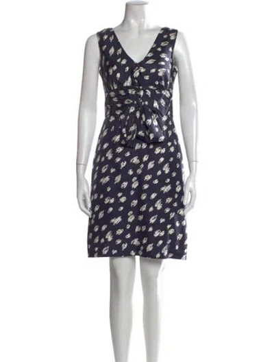 Pre-owned Kate Spade Silk Knee-length Dress In Blue