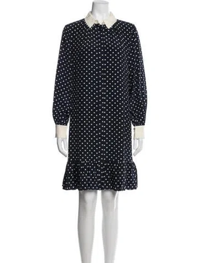 Pre-owned Kate Spade Silk Knee-length Dress In Blue