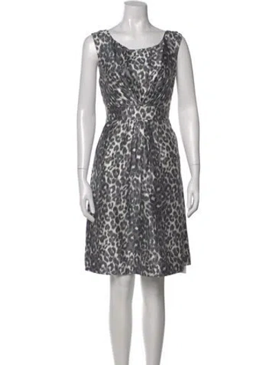 Pre-owned Kate Spade Silk Knee-length Dress In Gray