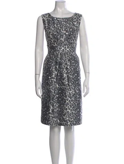 Pre-owned Kate Spade Silk Knee-length Dress In Gray