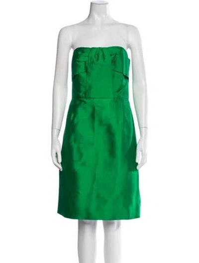 Pre-owned Kate Spade Silk Knee-length Dress In Green