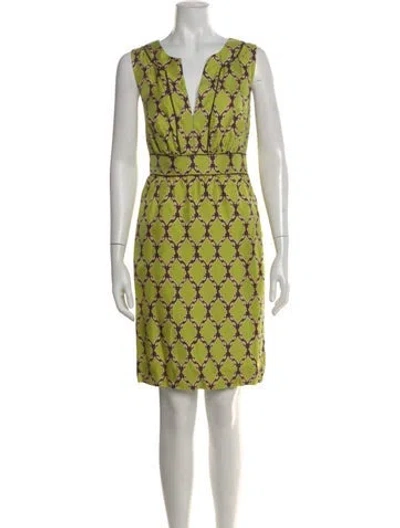 Pre-owned Kate Spade Silk Knee-length Dress In Green