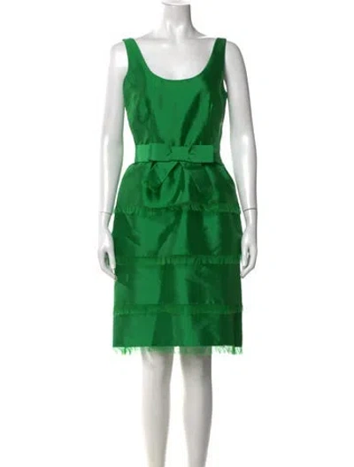 Pre-owned Kate Spade Silk Knee-length Dress In Green