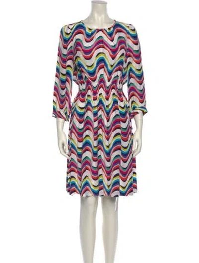 Pre-owned Kate Spade Silk Knee-length Dress In Multi