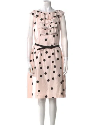 Pre-owned Kate Spade Silk Knee-length Dress In Pink