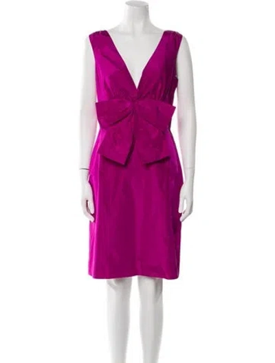 Pre-owned Kate Spade Silk Knee-length Dress In Purple