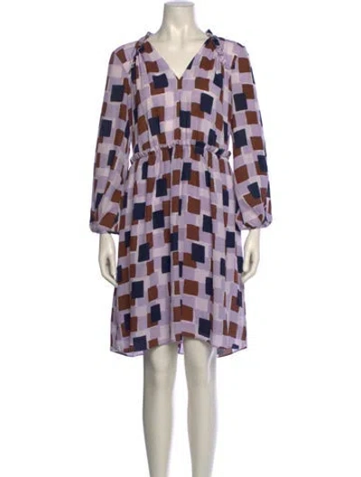 Pre-owned Kate Spade Silk Knee-length Dress In Purple