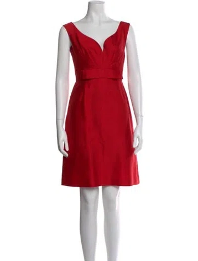 Pre-owned Kate Spade Silk Knee-length Dress In Red