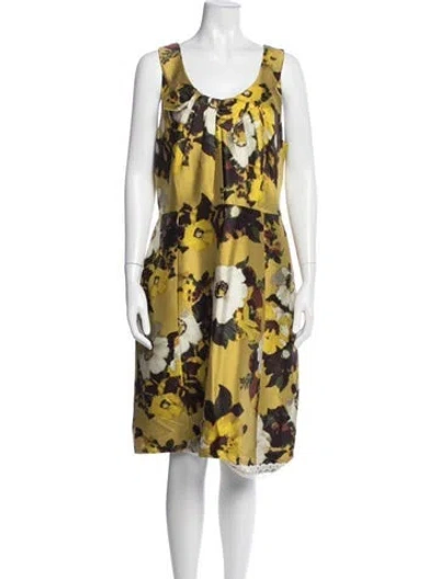 Pre-owned Kate Spade Silk Knee-length Dress W/ Tags In Green