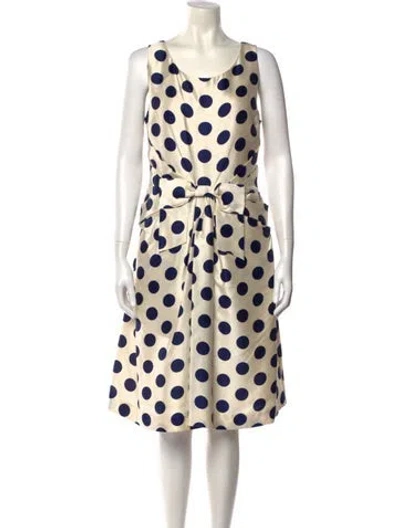 Pre-owned Kate Spade Silk Knee-length Dress In White