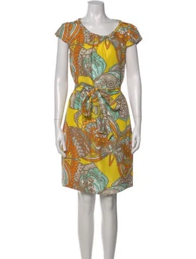 Pre-owned Kate Spade Silk Knee-length Dress In Yellow