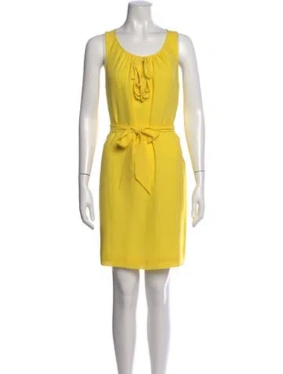 Pre-owned Kate Spade Silk Knee-length Dress In Yellow