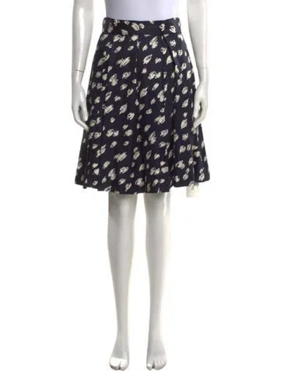 Pre-owned Kate Spade Silk Knee-length Skirt In Blue