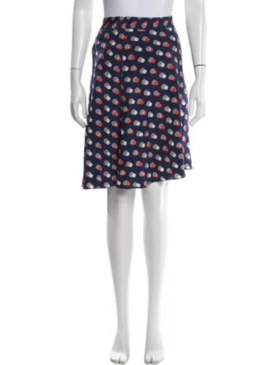 Pre-owned Kate Spade Silk Knee-length Skirt In Blue