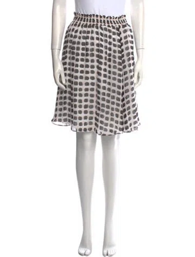 Pre-owned Kate Spade Silk Knee-length Skirt In White
