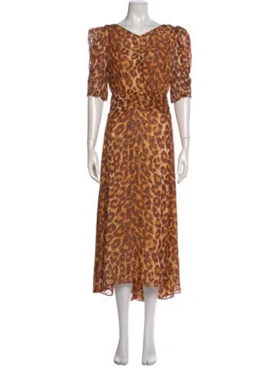 Pre-owned Kate Spade Silk Long Dress In Brown