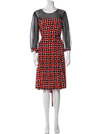 Pre-owned Kate Spade Silk Midi Length Dress In Black