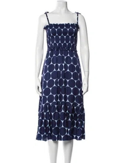 Pre-owned Kate Spade Silk Midi Length Dress In Blue