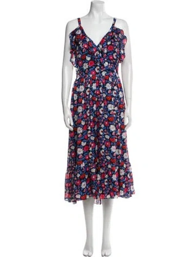 Pre-owned Kate Spade Silk Midi Length Dress In Blue