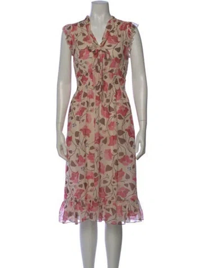 Pre-owned Kate Spade Silk Midi Length Dress In Multi