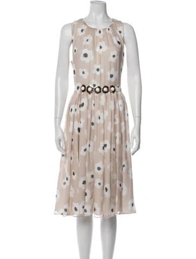 Pre-owned Kate Spade Silk Midi Length Dress In Neutral