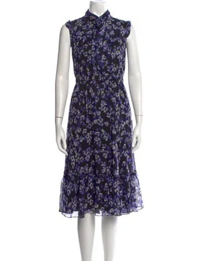 Pre-owned Kate Spade Silk Midi Length Dress In Purple