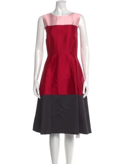 Pre-owned Kate Spade Silk Midi Length Dress In Red