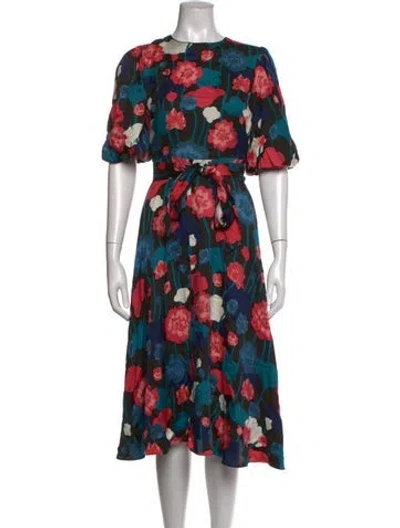 Pre-owned Kate Spade Silk Midi Length Dress In Red