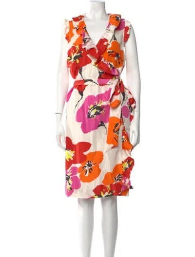 Pre-owned Kate Spade Silk Midi Length Dress W/ Tags In White