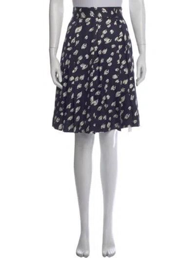 Pre-owned Kate Spade Silk Midi Length Skirt In Blue