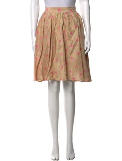 Pre-owned Kate Spade Silk Midi Length Skirt In Neutrals