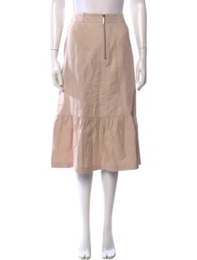 Pre-owned Kate Spade Silk Midi Length Skirt In Neutrals