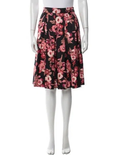 Pre-owned Kate Spade Silk Midi Length Skirt In Red