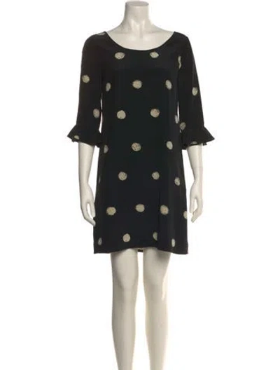 Pre-owned Kate Spade Silk Mini Dress In Black