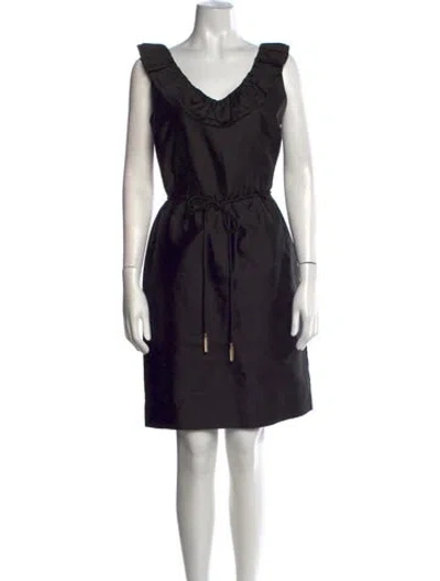 Pre-owned Kate Spade Silk Mini Dress In Black