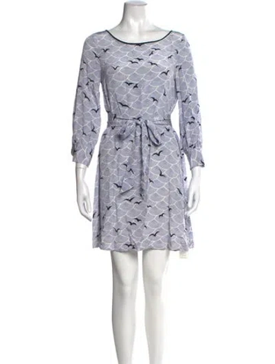 Pre-owned Kate Spade Silk Mini Dress In Black/blue/white