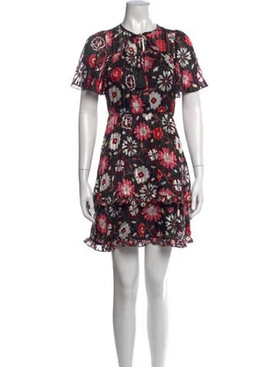 Pre-owned Kate Spade Silk Mini Dress In Black/pink