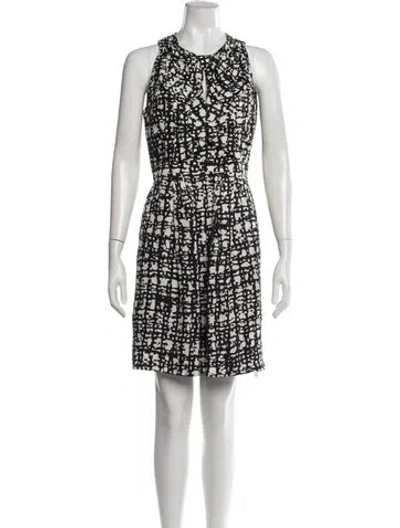 Pre-owned Kate Spade Silk Mini Dress In Black/white