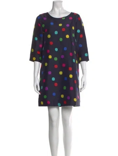 Pre-owned Kate Spade Silk Mini Dress In Blue