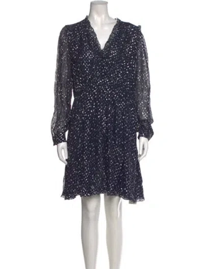Pre-owned Kate Spade Silk Mini Dress In Blue