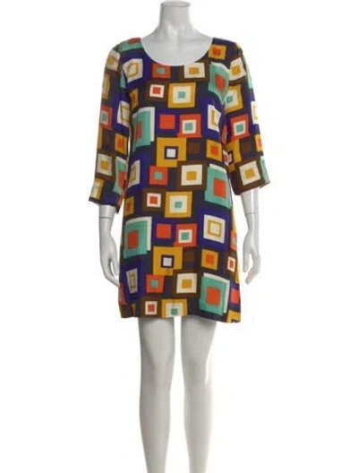 Pre-owned Kate Spade Silk Mini Dress In Blue
