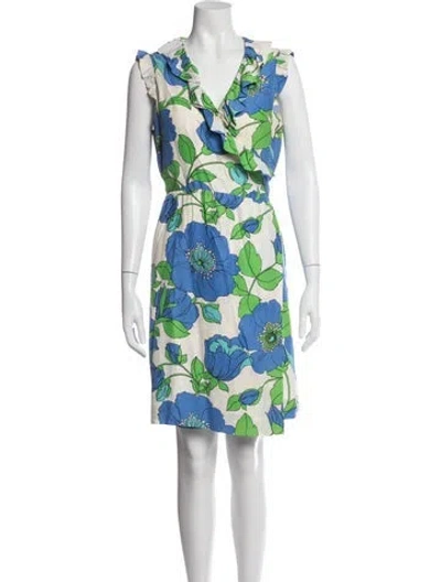 Pre-owned Kate Spade Silk Mini Dress In Blue/neutrals