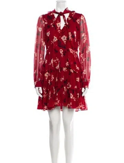 Pre-owned Kate Spade Silk Mini Dress In Burgundy