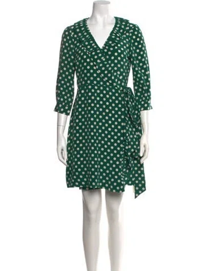 Pre-owned Kate Spade Silk Mini Dress In Green